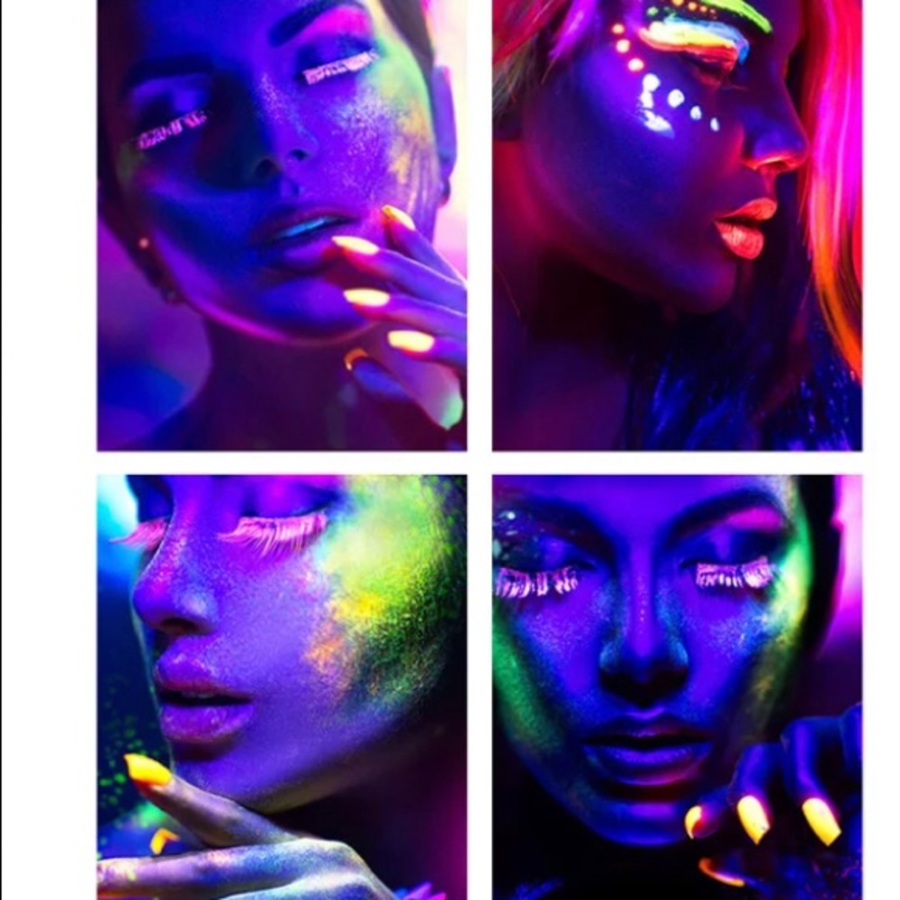 Neon fluorescent makeup/nail pigment powder